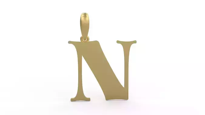 Initial Letters Pendant Golden Metafor N 3D print model