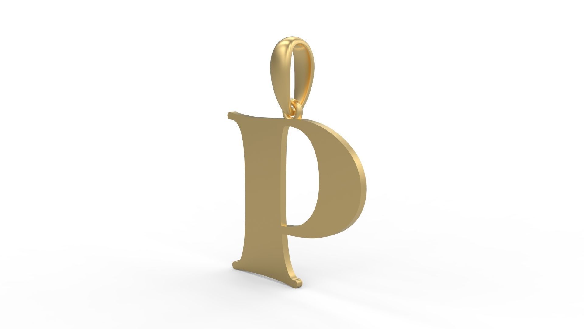 Initial Letters Pendant Golden Metafor P 3D print model_1