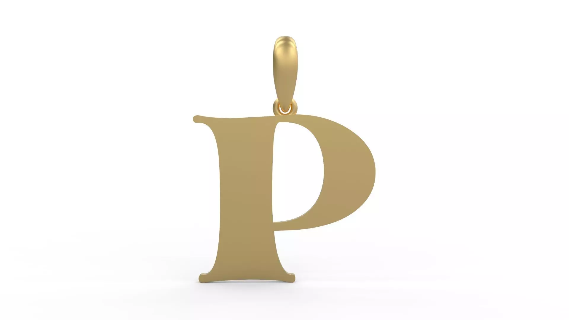 Initial Letters Pendant Golden Metafor P 3D print model_0