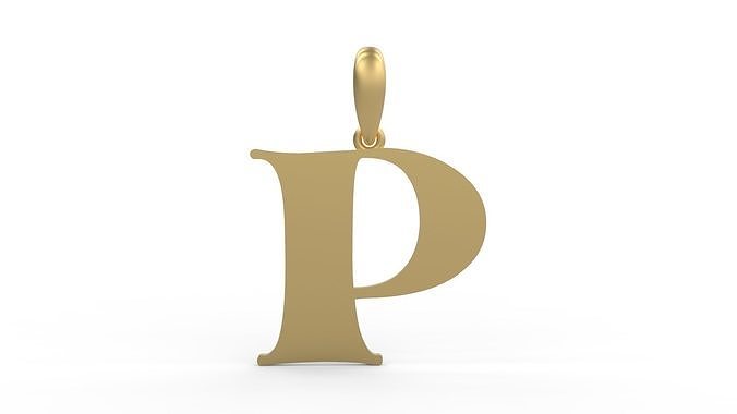 Initial Letters Pendant Golden Metafor P 3D print model