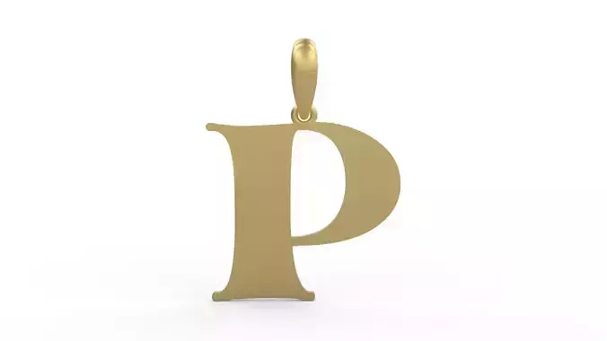 Initial Letters Pendant Golden Metafor P 3D print model