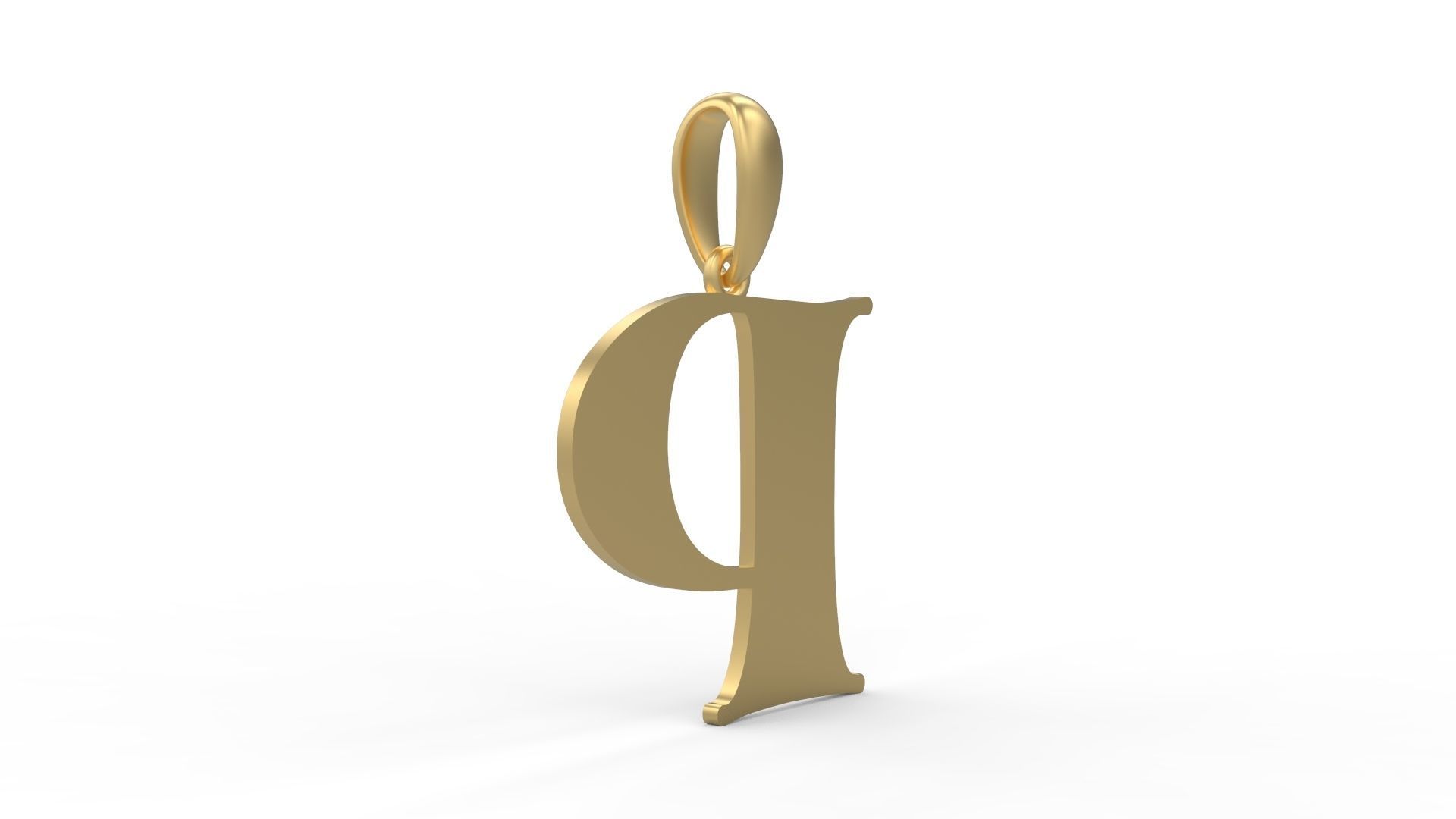 Initial Letters Pendant Golden Metafor P 3D print model_3