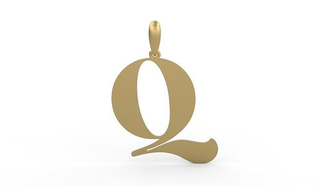 Initial Letters Pendant Golden Metafor Q 3D print model