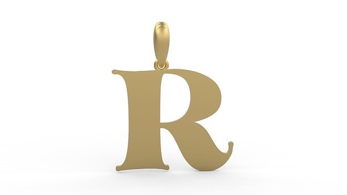 Initial Letters Pendant Golden Metafor R 3D print model