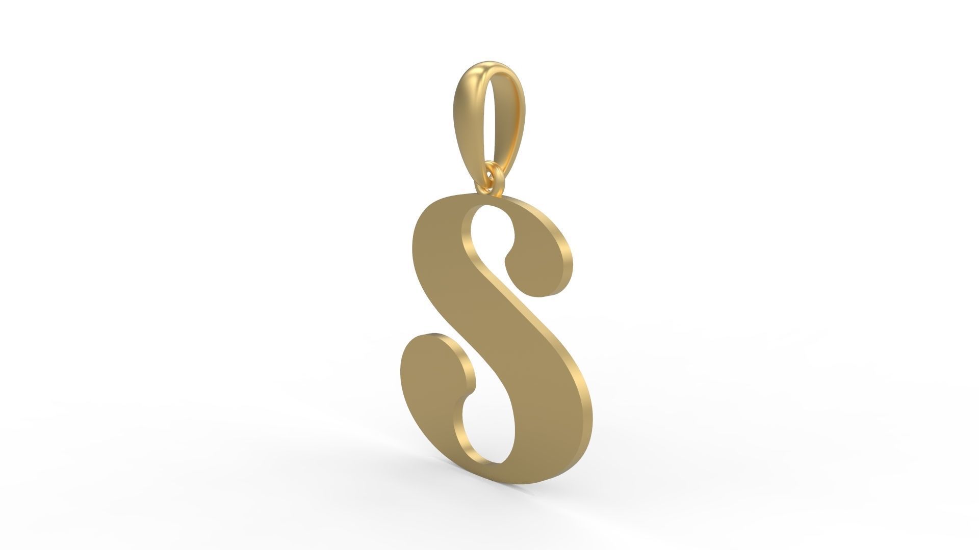 Initial Letters Pendant Golden Metafor S 3D print model_1