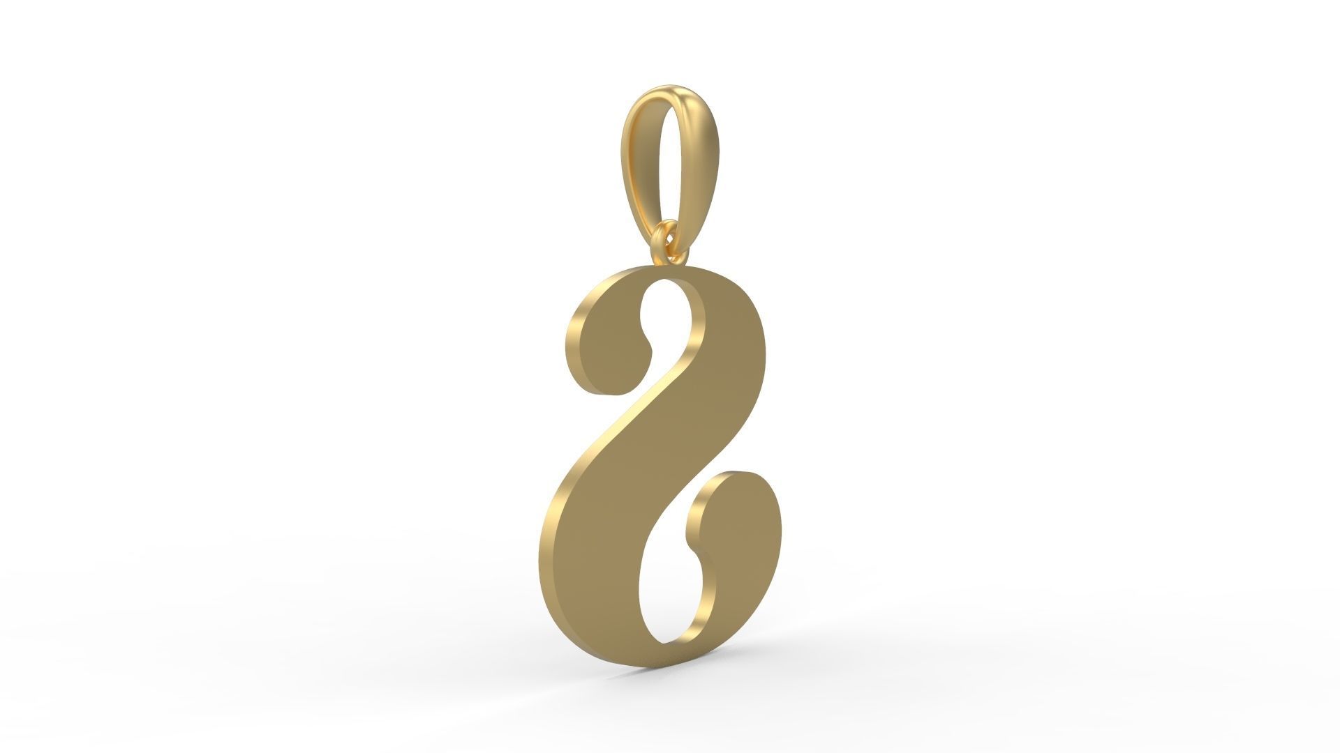 Initial Letters Pendant Golden Metafor S 3D print model_3