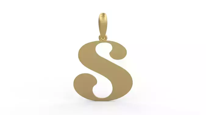 Initial Letters Pendant Golden Metafor S 3D print model