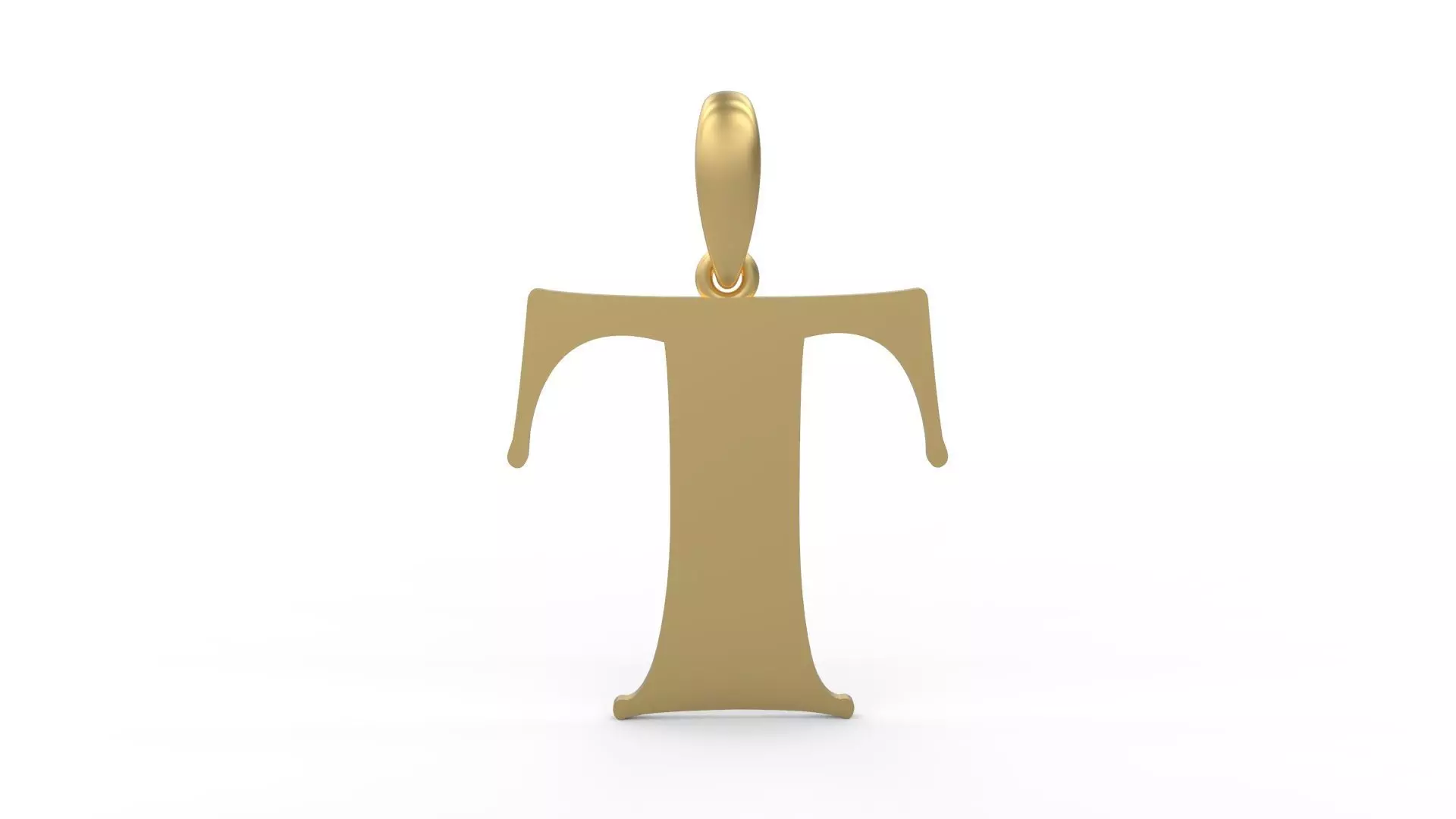 Initial Letters Pendant Golden Metafor T 3D print model_0