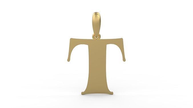 Initial Letters Pendant Golden Metafor T 3D print model