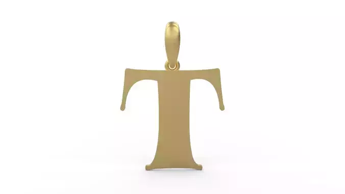 Initial Letters Pendant Golden Metafor T 3D print model