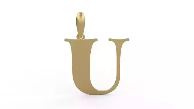 Initial Letters Pendant Golden Metafor U 3D print model