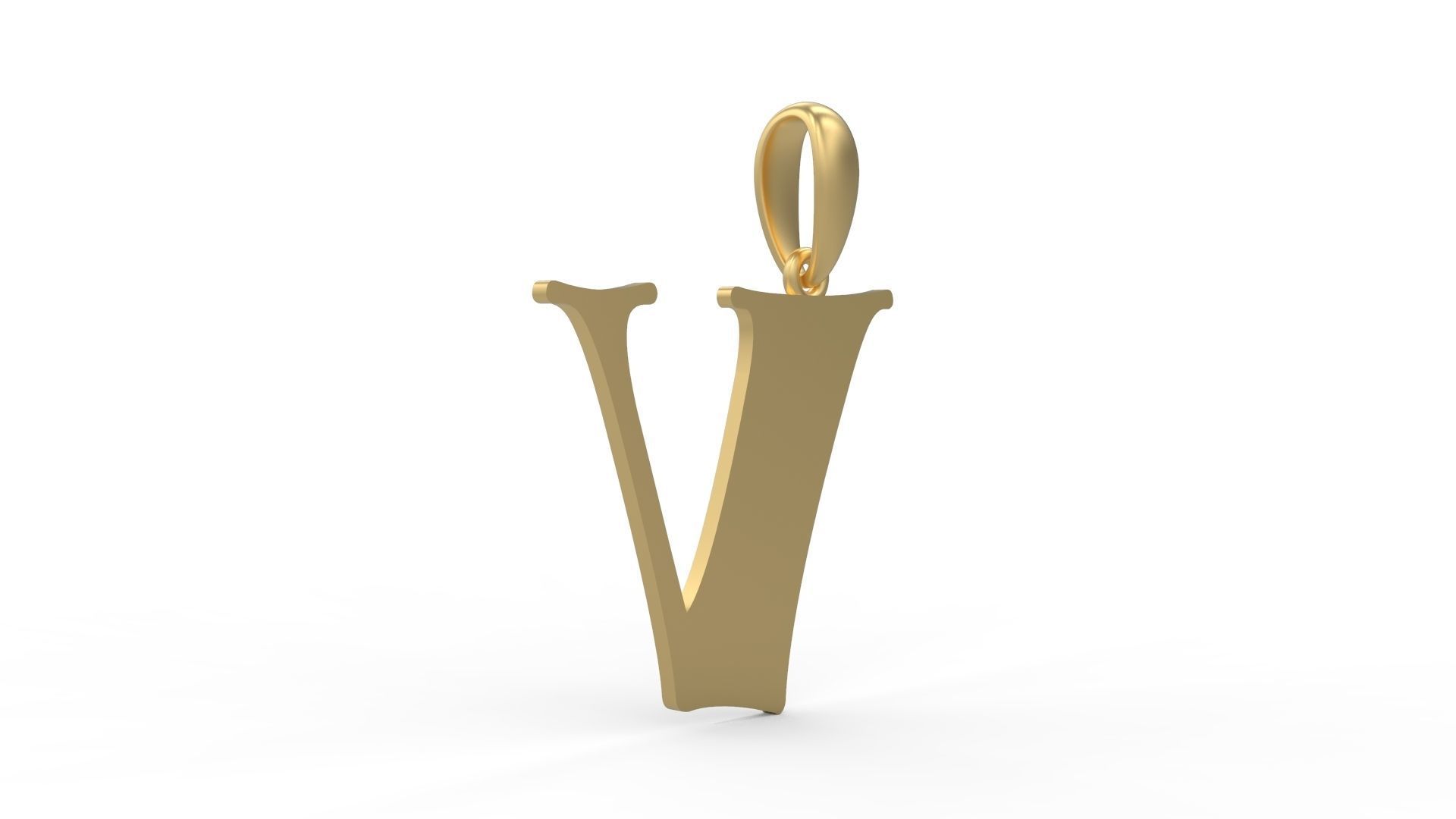 Initial Letters Pendant Golden Metafor V 3D print model_3