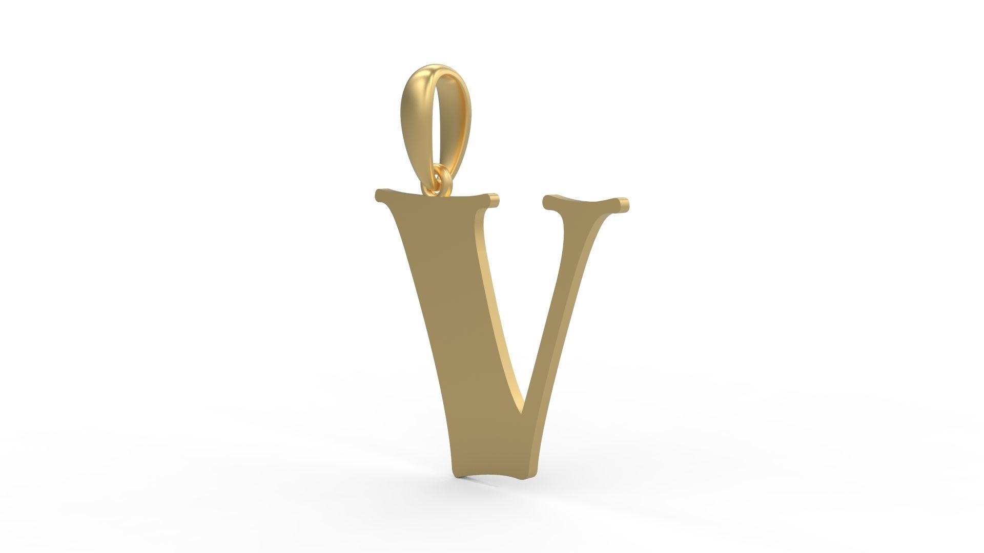 Initial Letters Pendant Golden Metafor V 3D print model_1