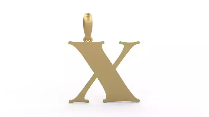 Initial Letters Pendant Golden Metafor X 3D print model
