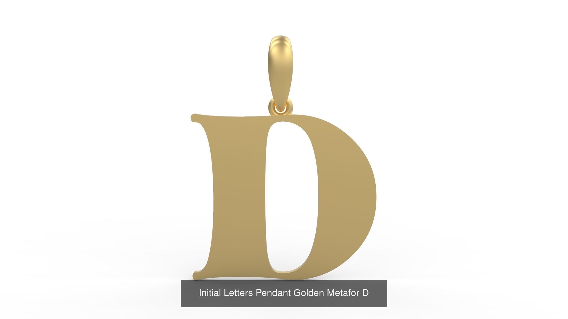 Initial Letters Pendant Alphabets Golden Metafor 3D Model Collection_6