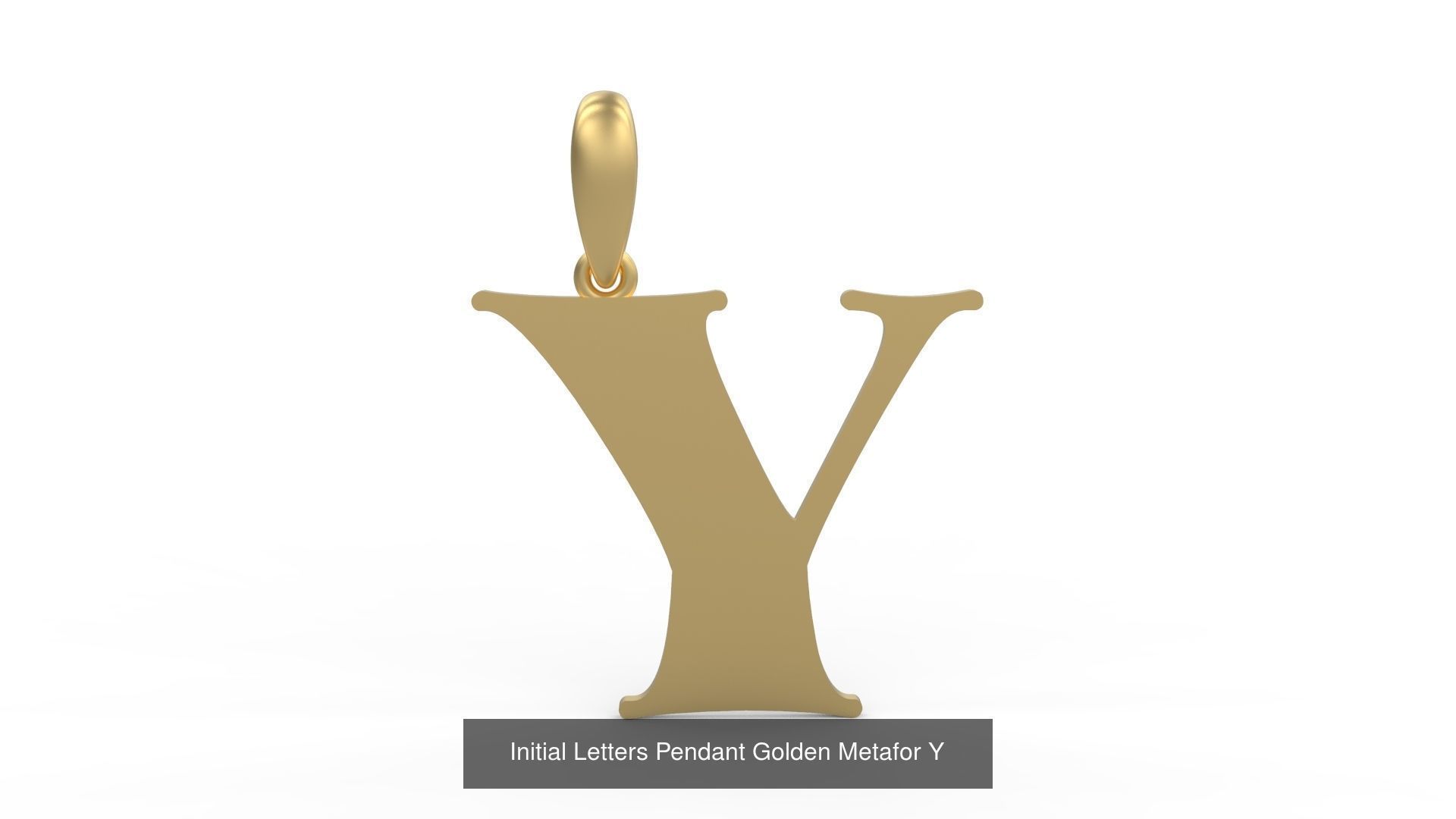 Initial Letters Pendant Alphabets Golden Metafor 3D Model Collection_27