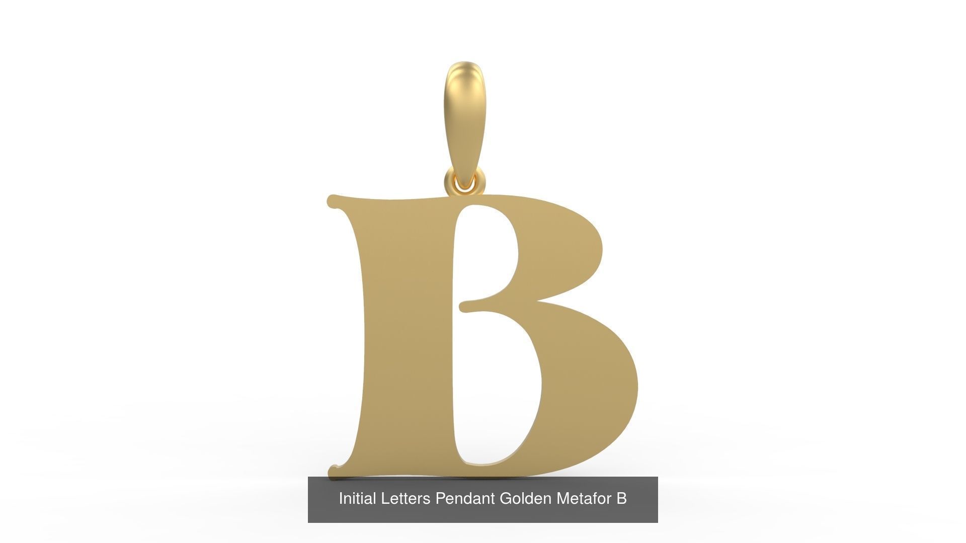 Initial Letters Pendant Alphabets Golden Metafor 3D Model Collection_4