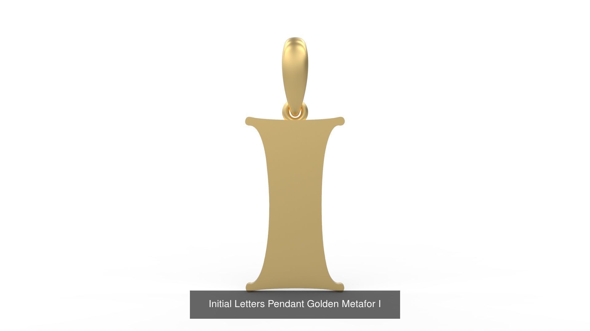 Initial Letters Pendant Alphabets Golden Metafor 3D Model Collection_11
