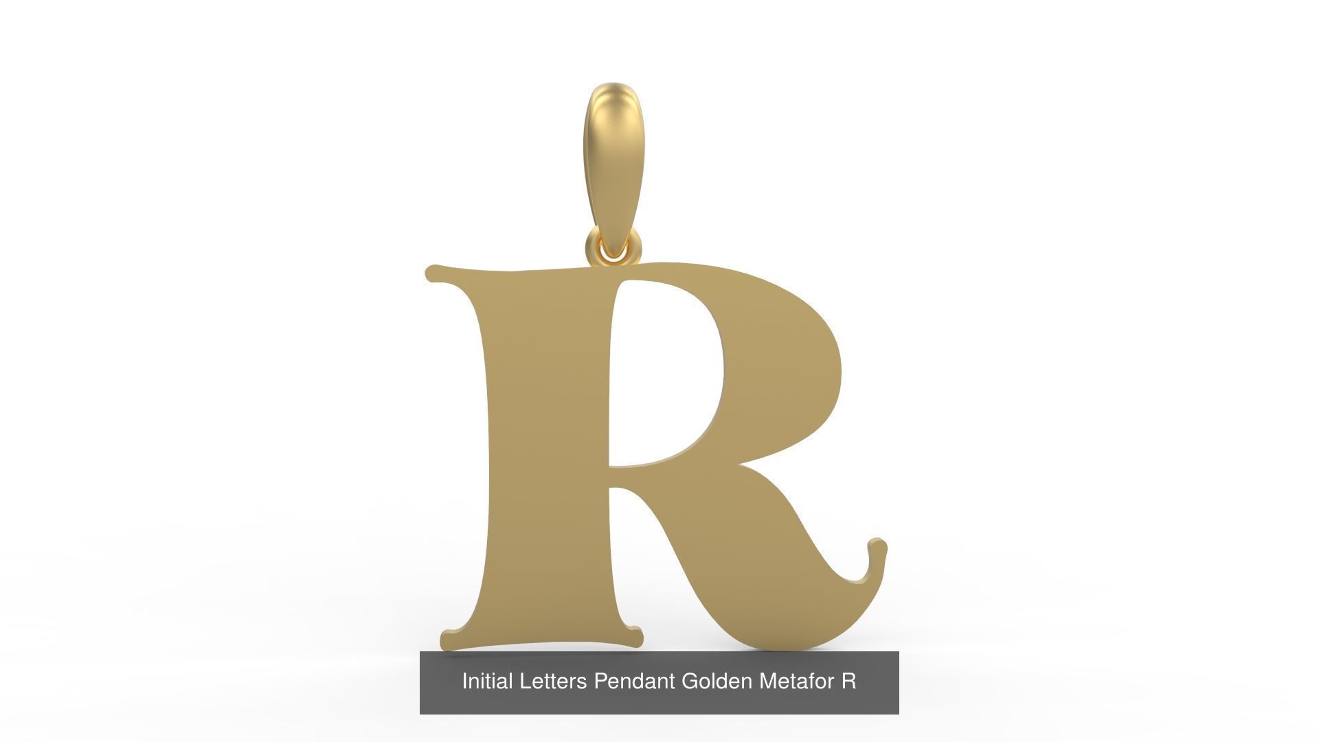Initial Letters Pendant Alphabets Golden Metafor 3D Model Collection_20
