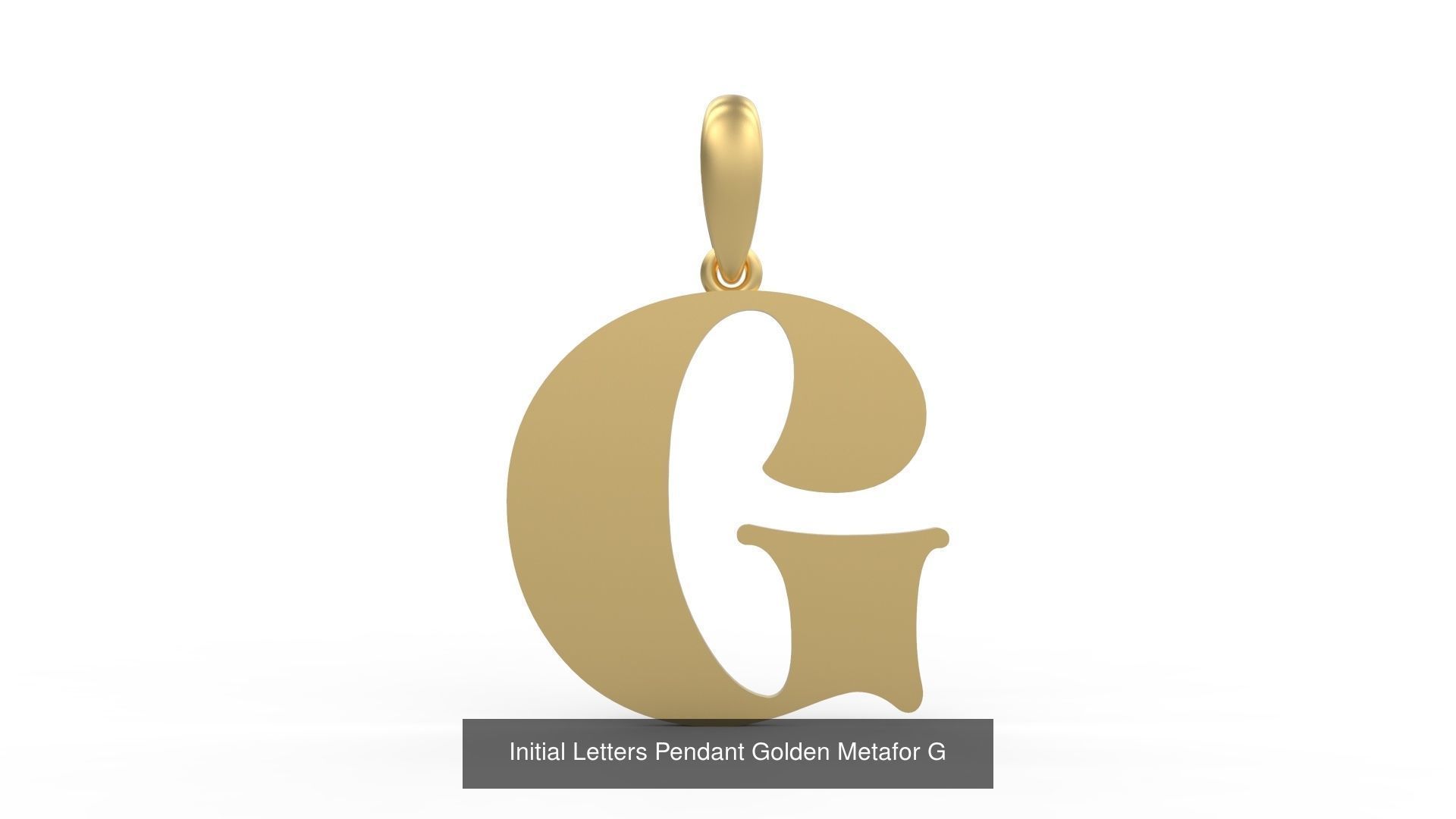 Initial Letters Pendant Alphabets Golden Metafor 3D Model Collection_9