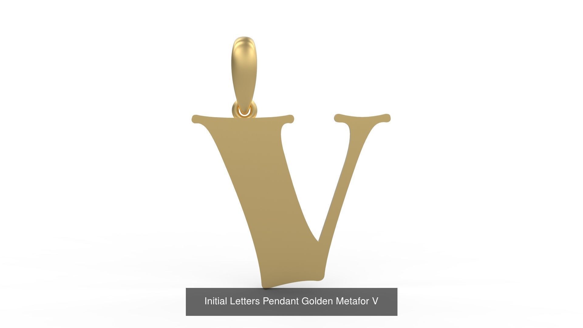 Initial Letters Pendant Alphabets Golden Metafor 3D Model Collection_24