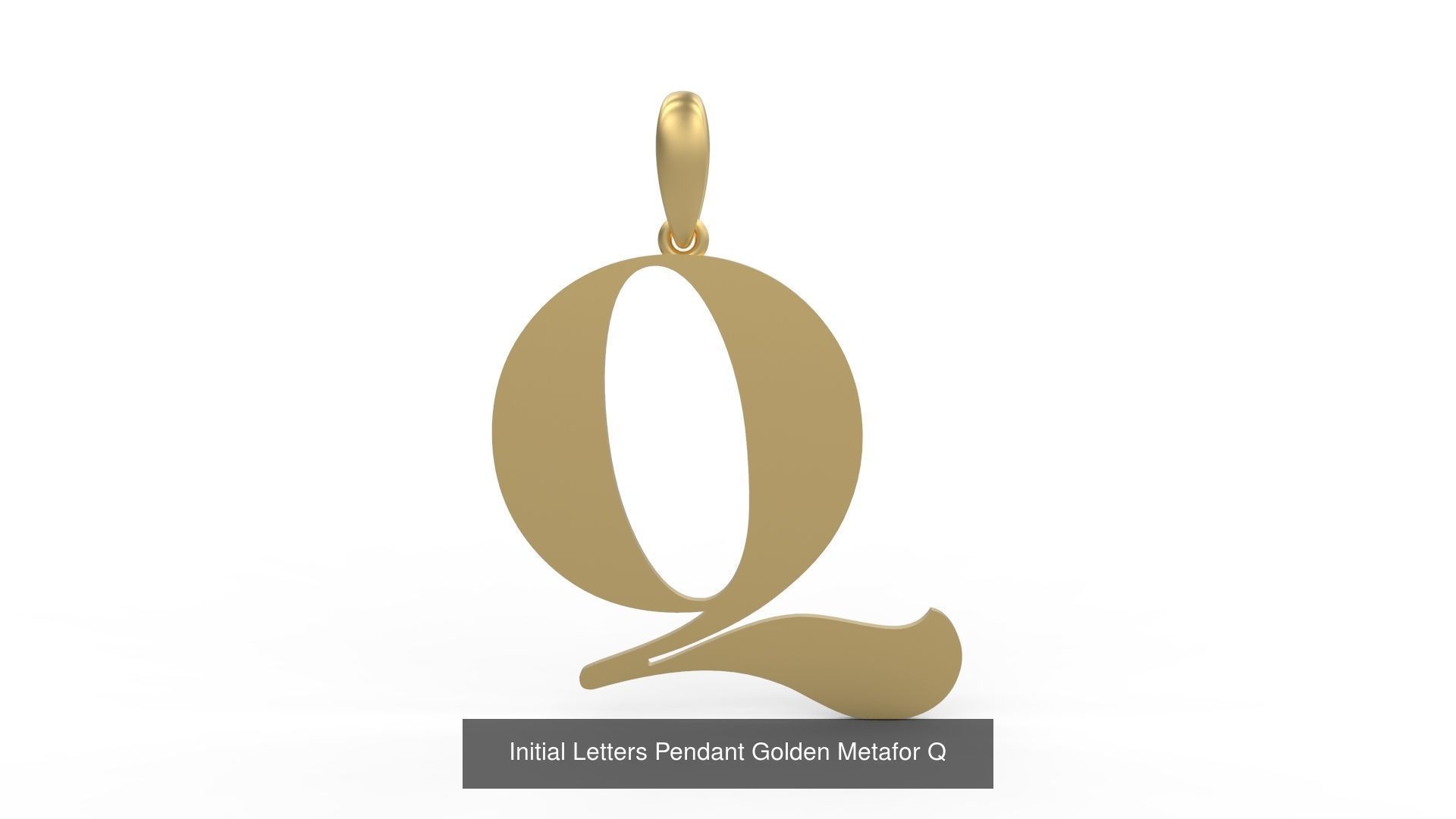 Initial Letters Pendant Alphabets Golden Metafor 3D Model Collection_19