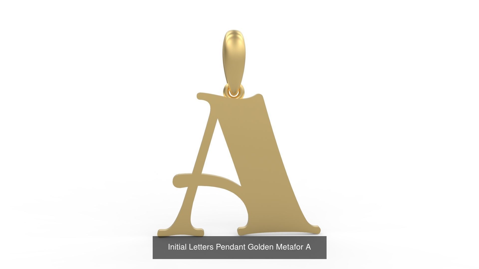 Initial Letters Pendant Alphabets Golden Metafor 3D Model Collection_3