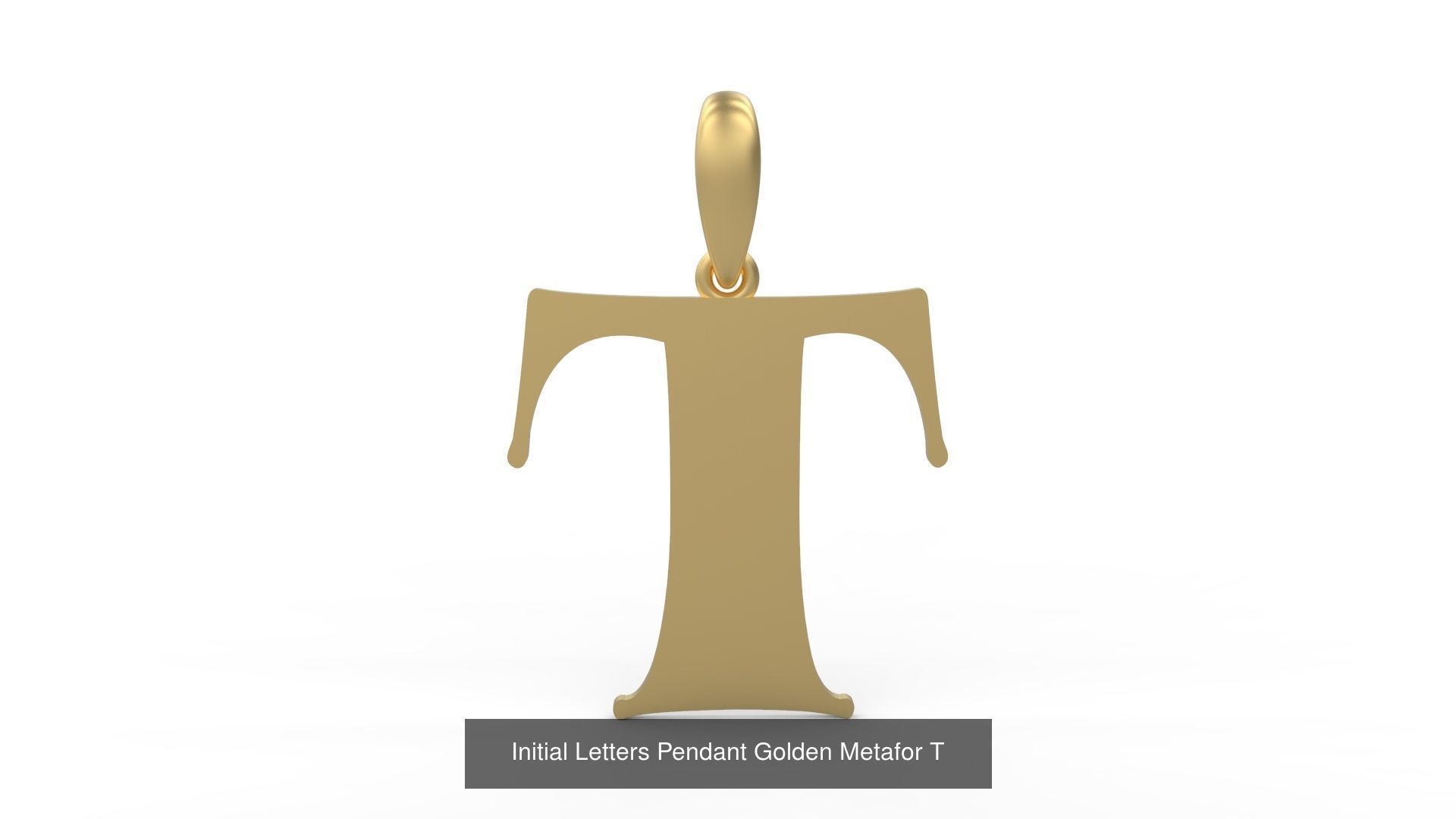 Initial Letters Pendant Alphabets Golden Metafor 3D Model Collection_22
