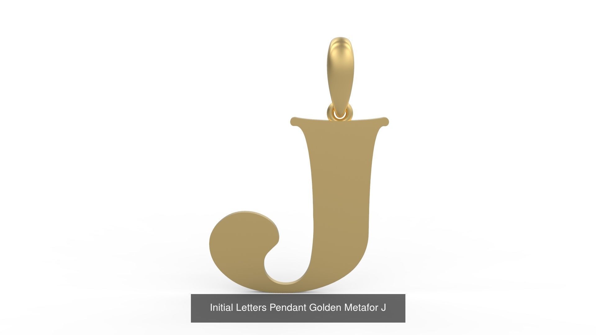 Initial Letters Pendant Alphabets Golden Metafor 3D Model Collection_12