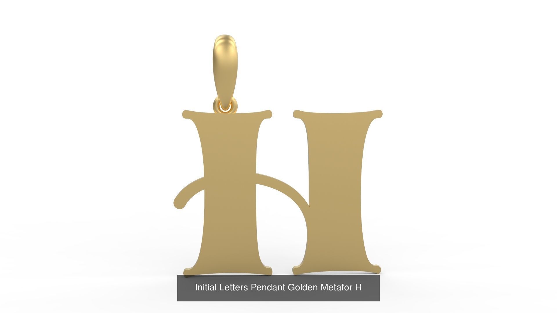 Initial Letters Pendant Alphabets Golden Metafor 3D Model Collection_10