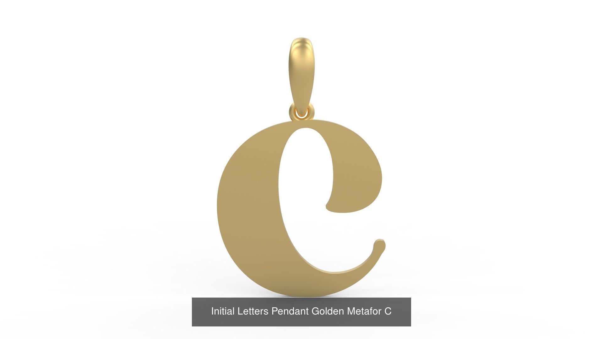 Initial Letters Pendant Alphabets Golden Metafor 3D Model Collection_5