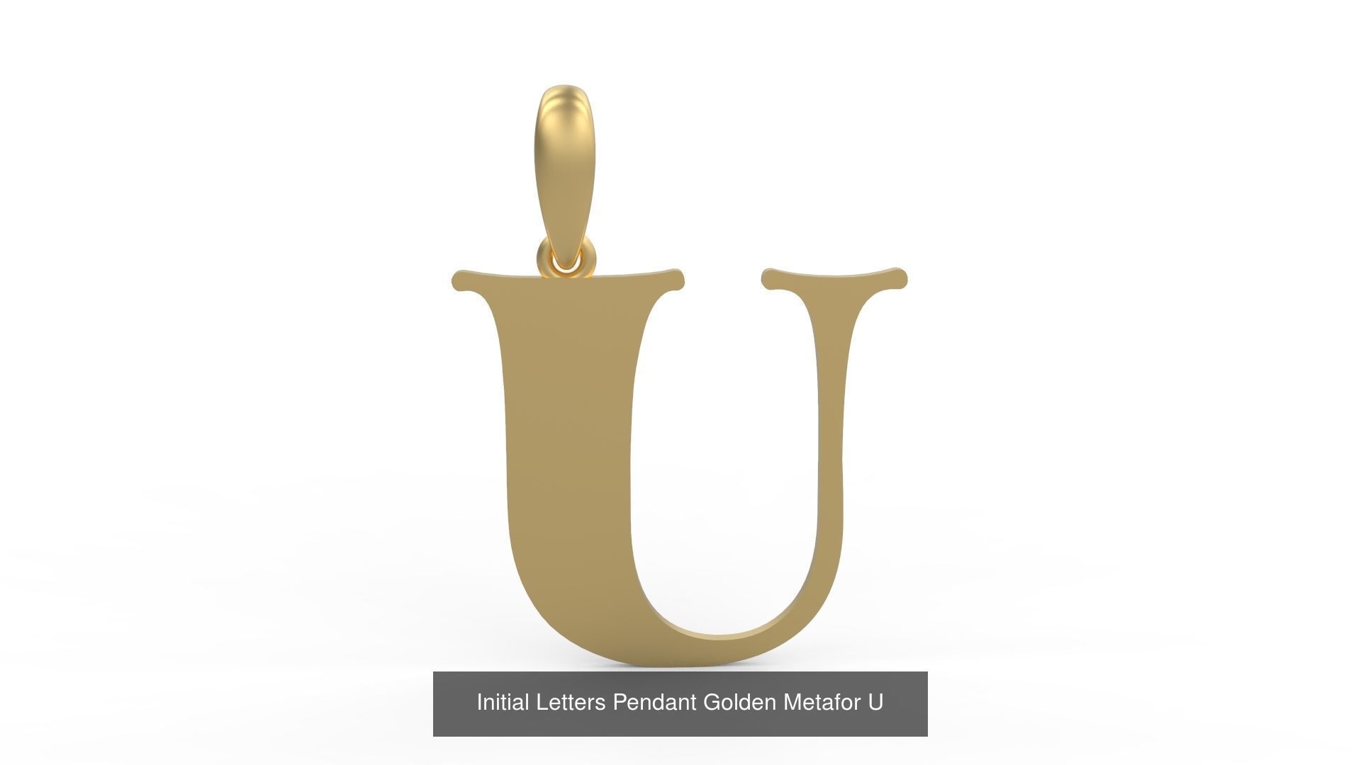 Initial Letters Pendant Alphabets Golden Metafor 3D Model Collection_23
