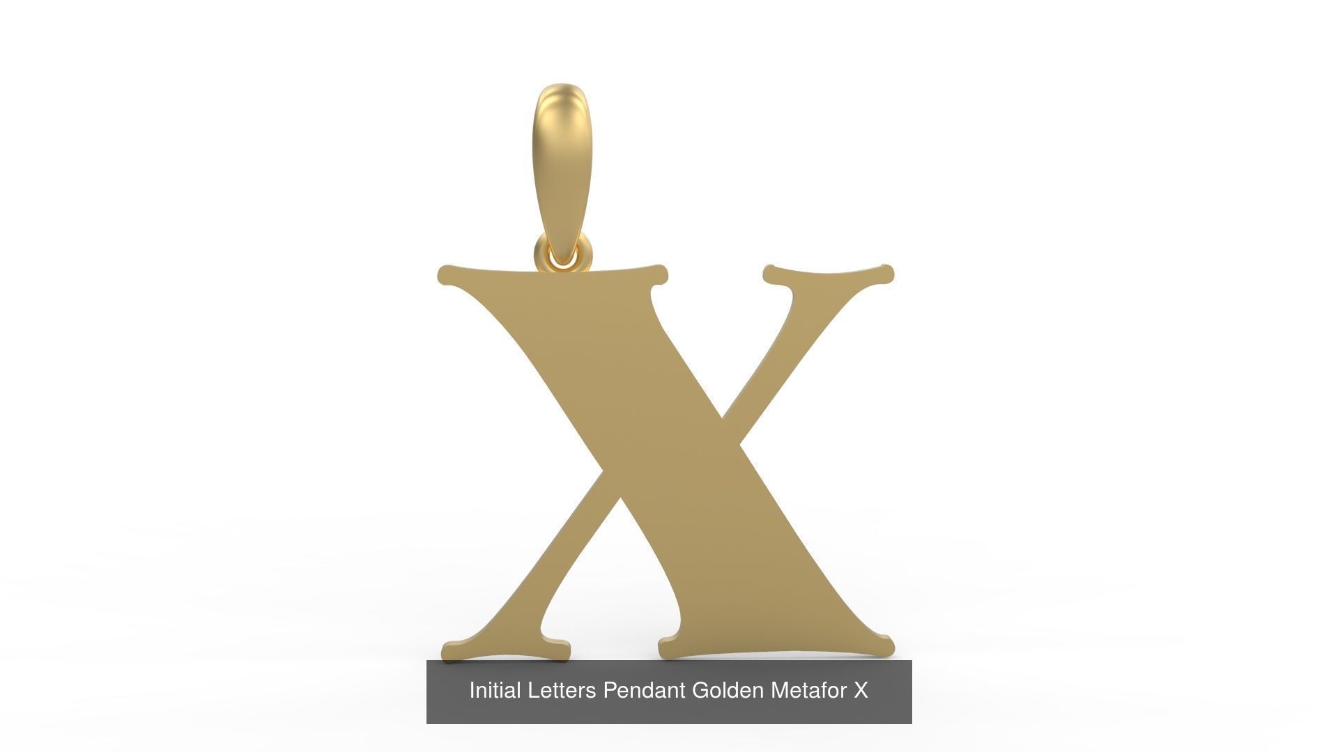 Initial Letters Pendant Alphabets Golden Metafor 3D Model Collection_26