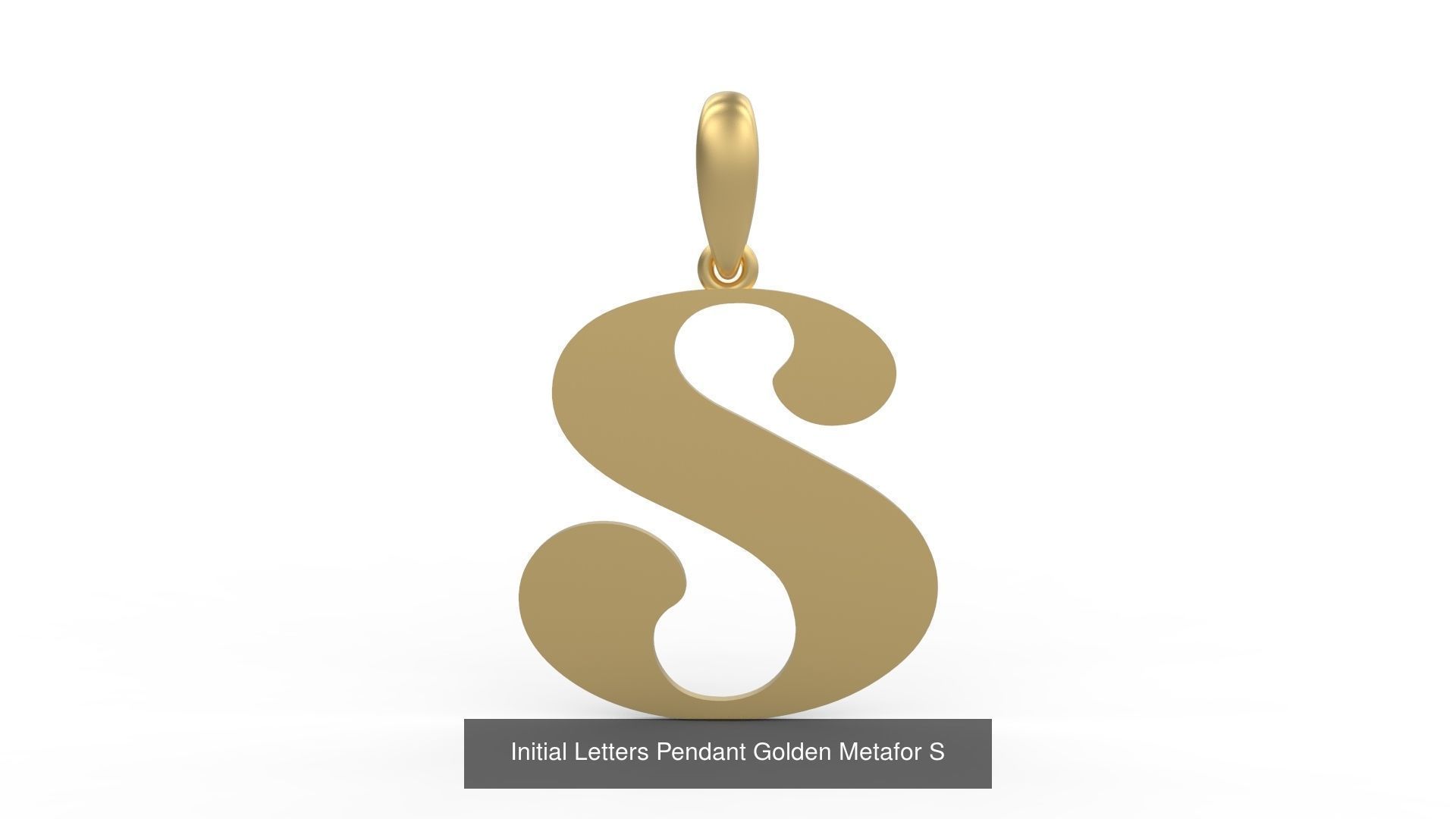 Initial Letters Pendant Alphabets Golden Metafor 3D Model Collection_21