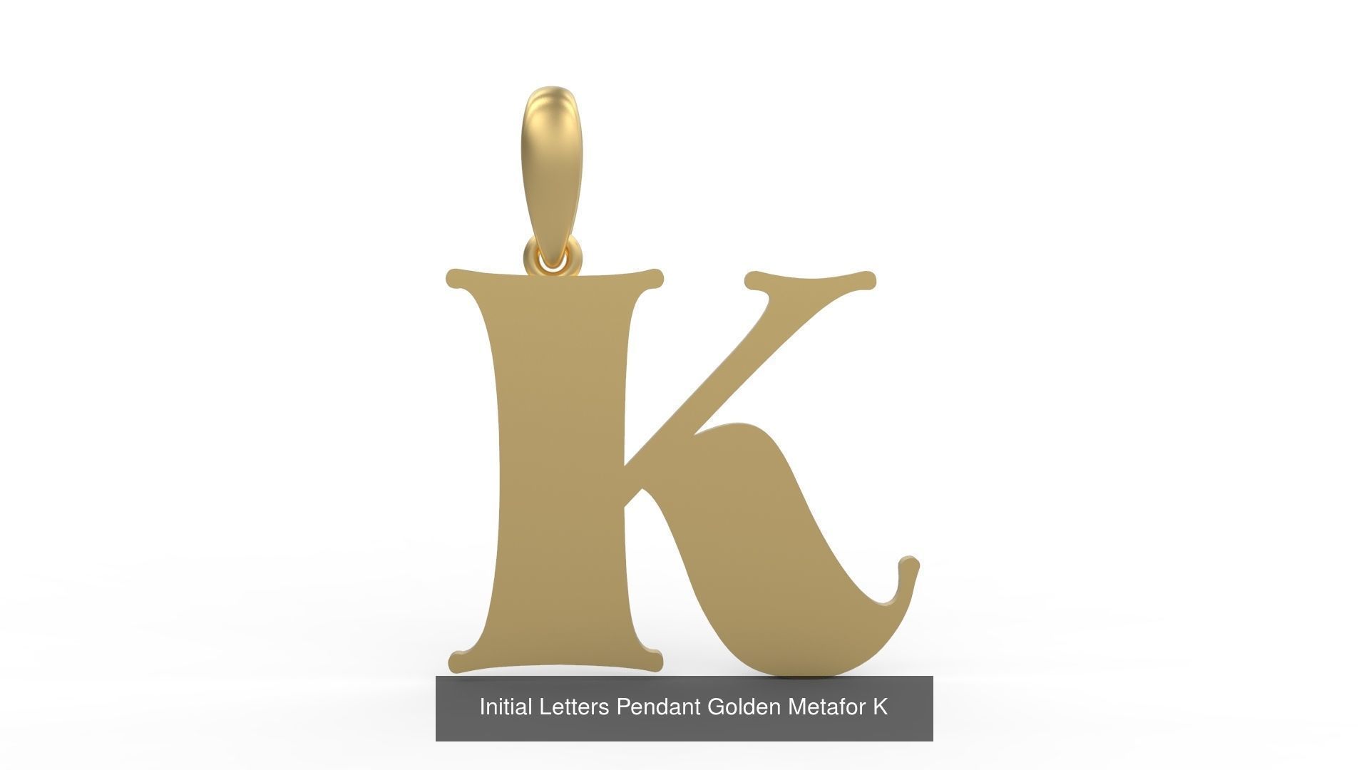 Initial Letters Pendant Alphabets Golden Metafor 3D Model Collection_13