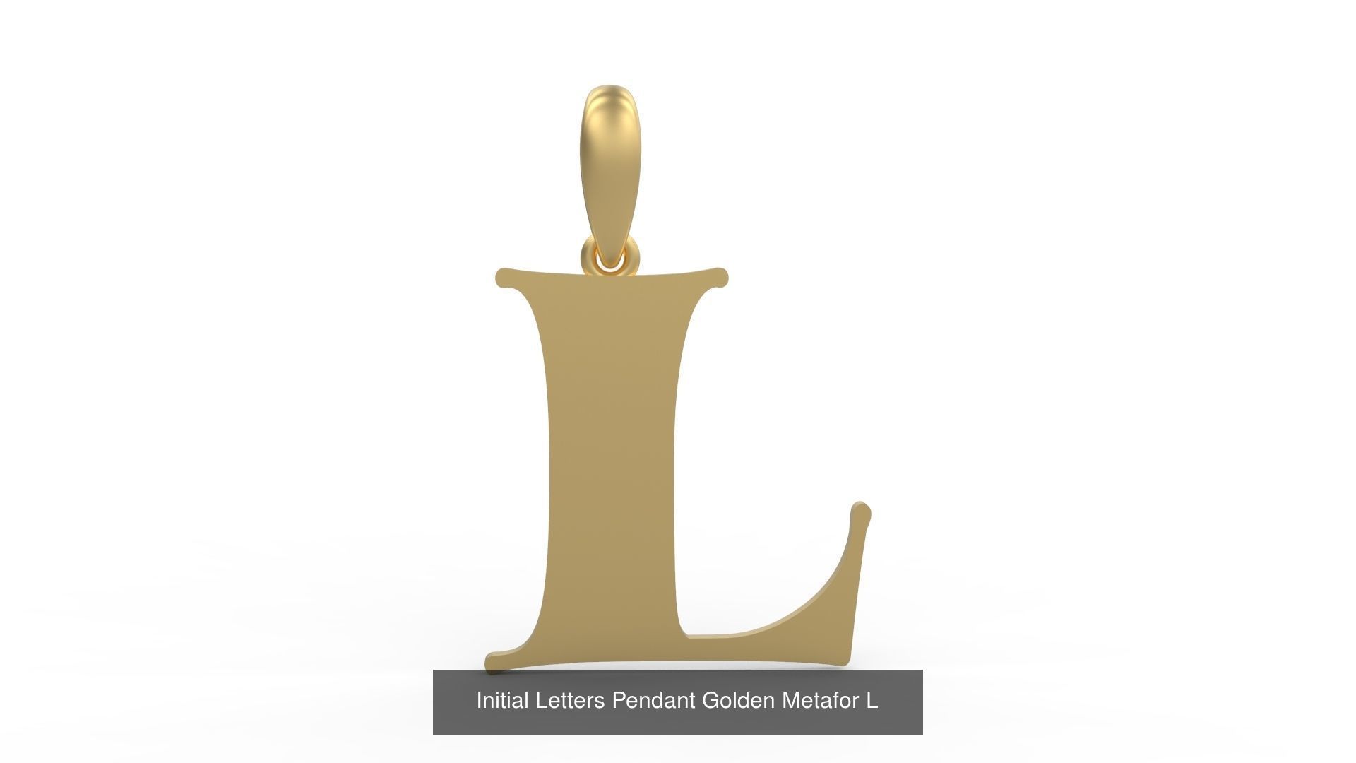Initial Letters Pendant Alphabets Golden Metafor 3D Model Collection_14