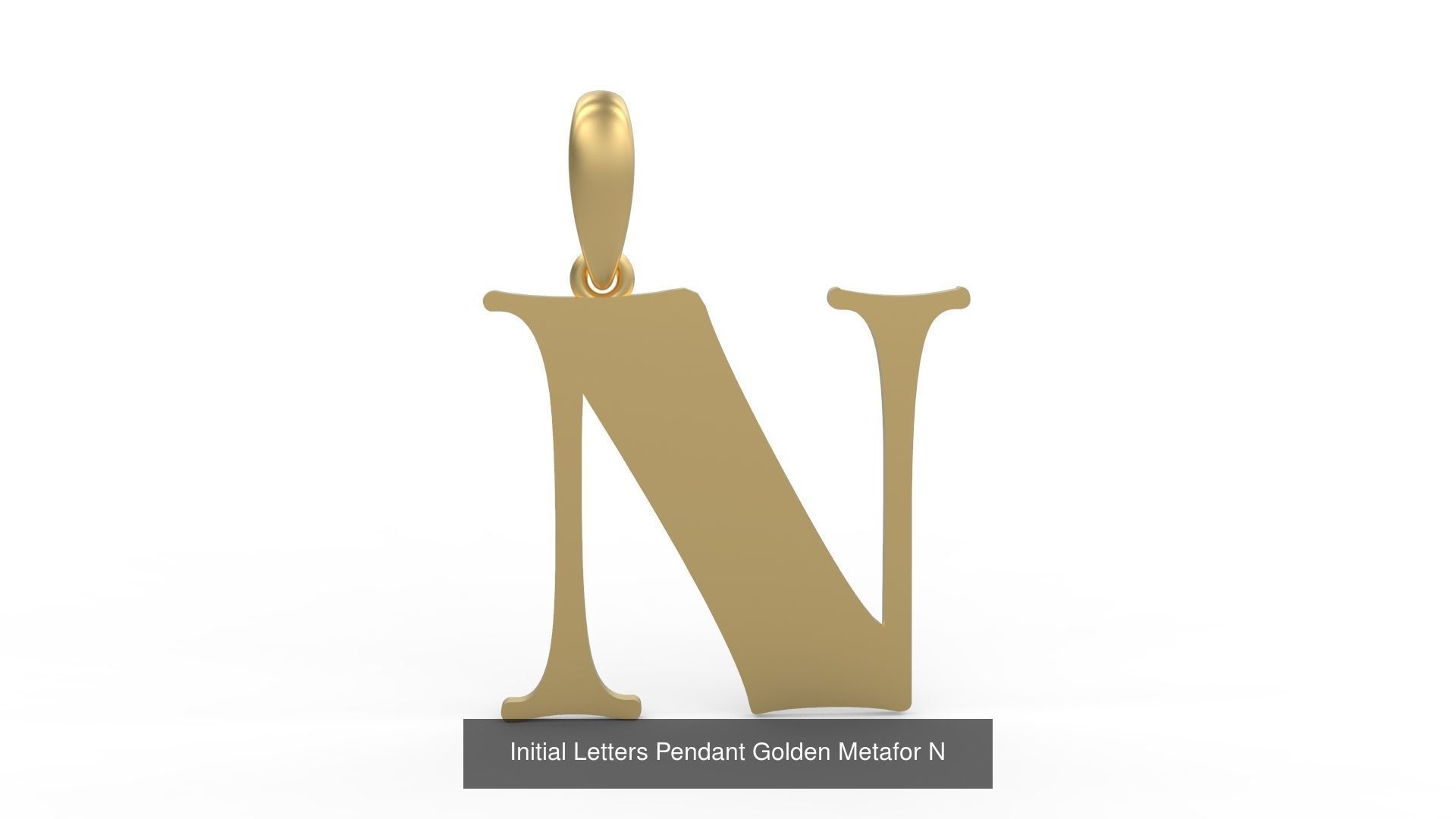 Initial Letters Pendant Alphabets Golden Metafor 3D Model Collection_16