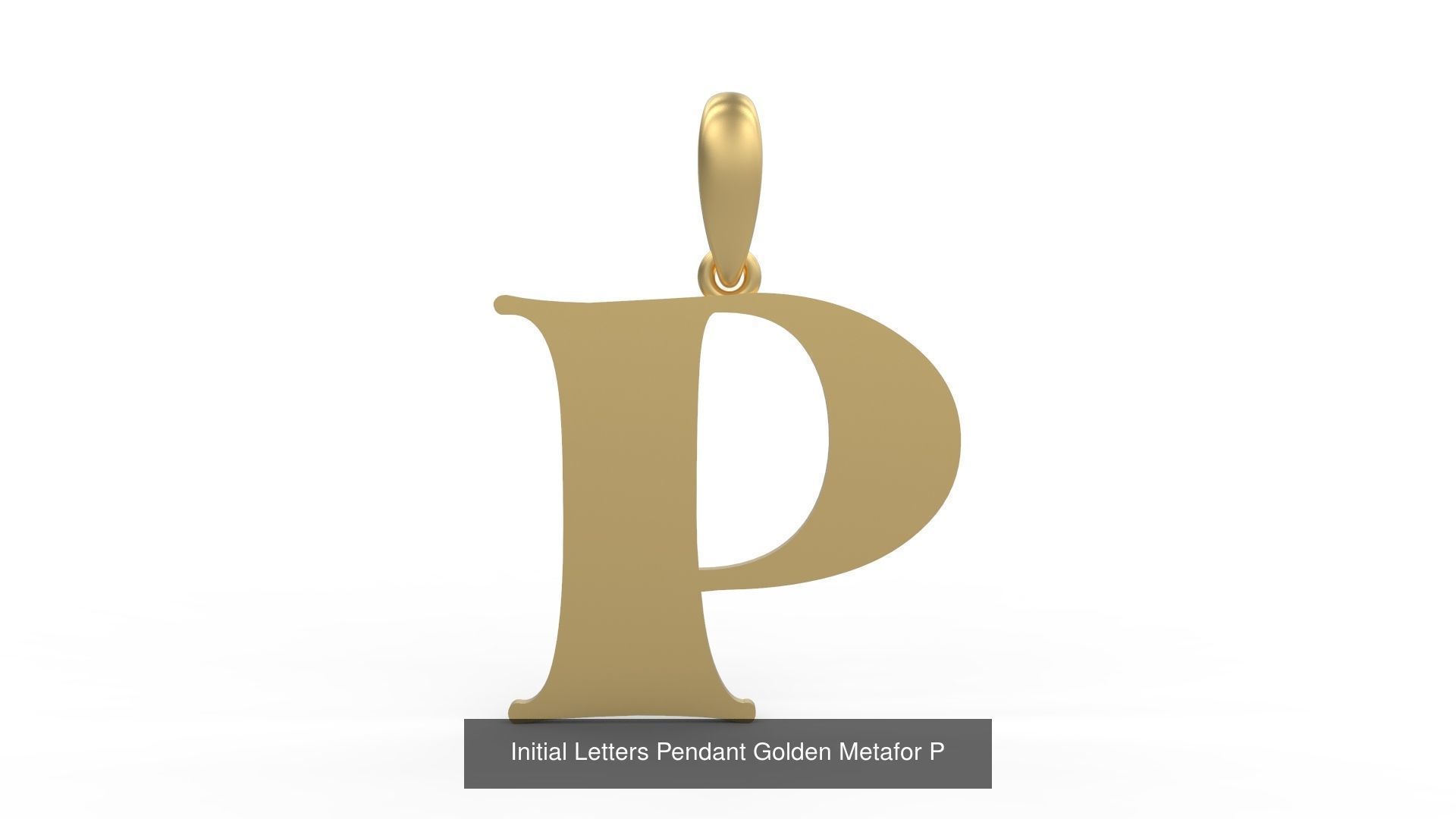 Initial Letters Pendant Alphabets Golden Metafor 3D Model Collection_18
