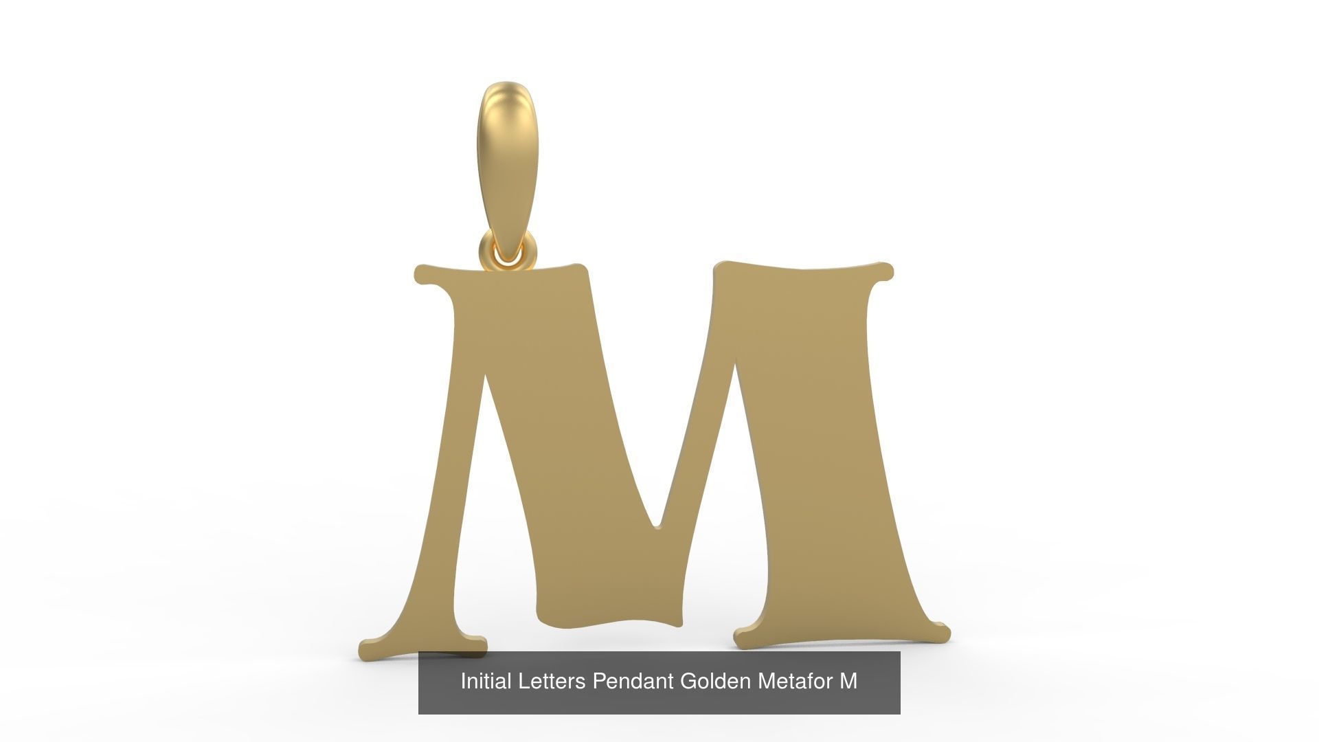 Initial Letters Pendant Alphabets Golden Metafor 3D Model Collection_15