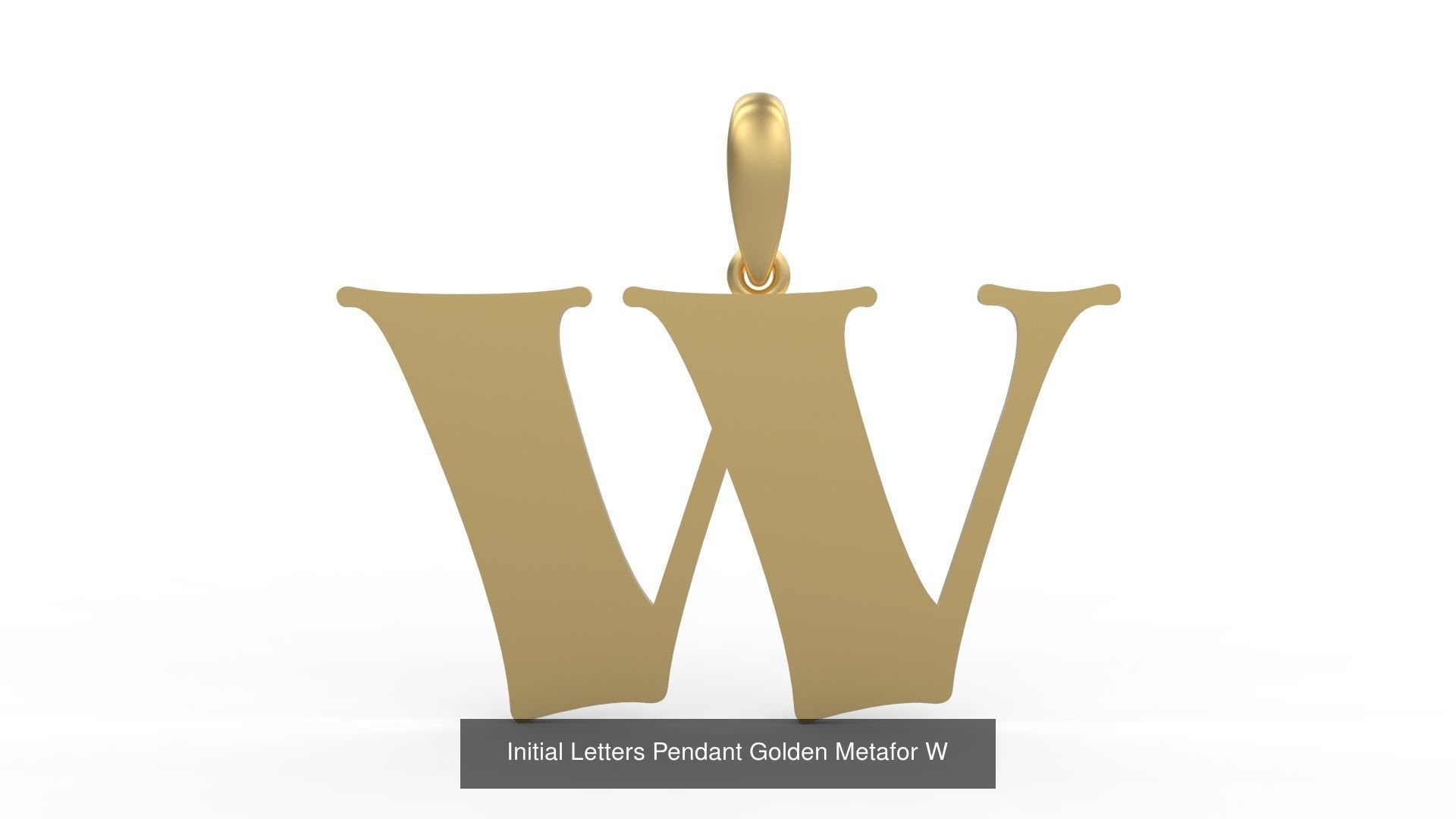 Initial Letters Pendant Alphabets Golden Metafor 3D Model Collection_25