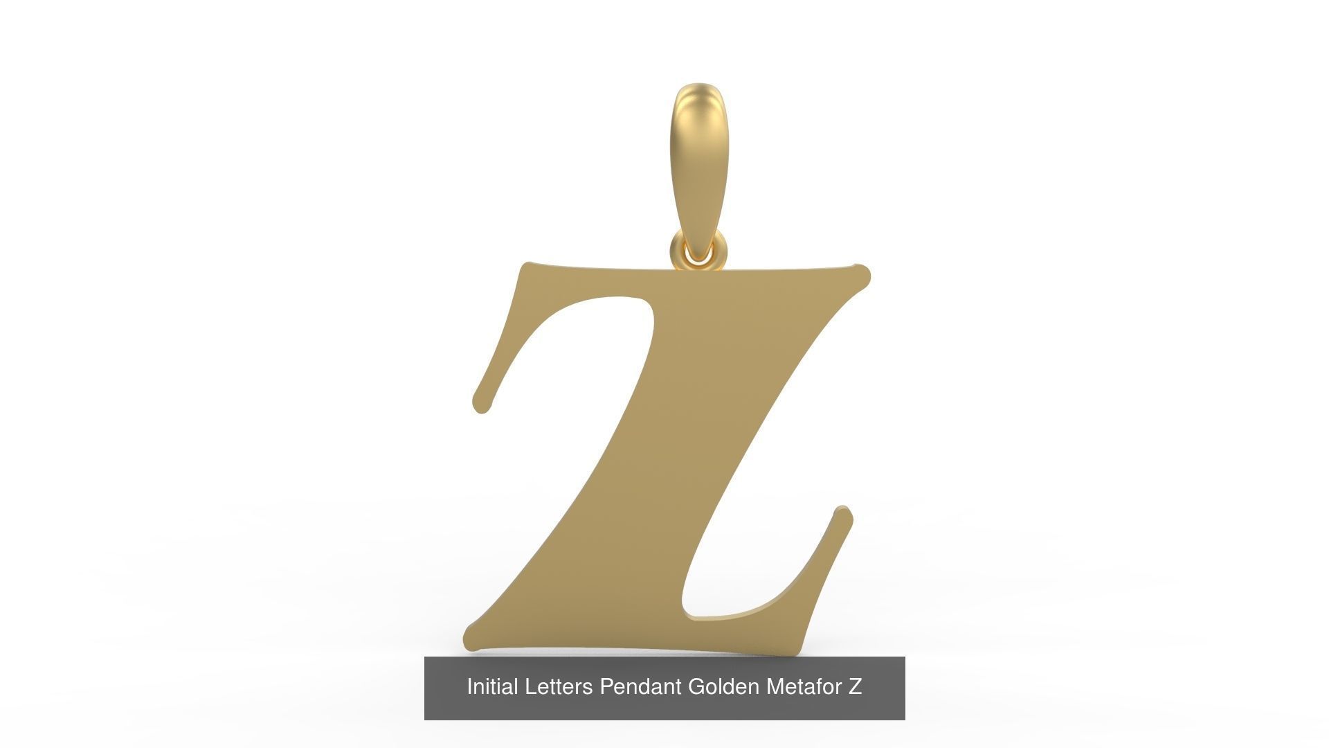 Initial Letters Pendant Alphabets Golden Metafor 3D Model Collection_28