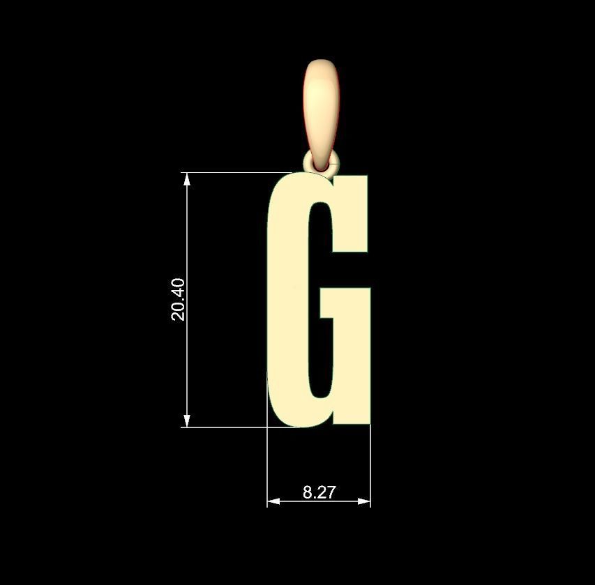 Initial Letters Pendant Gravtrac G 3D print model_4