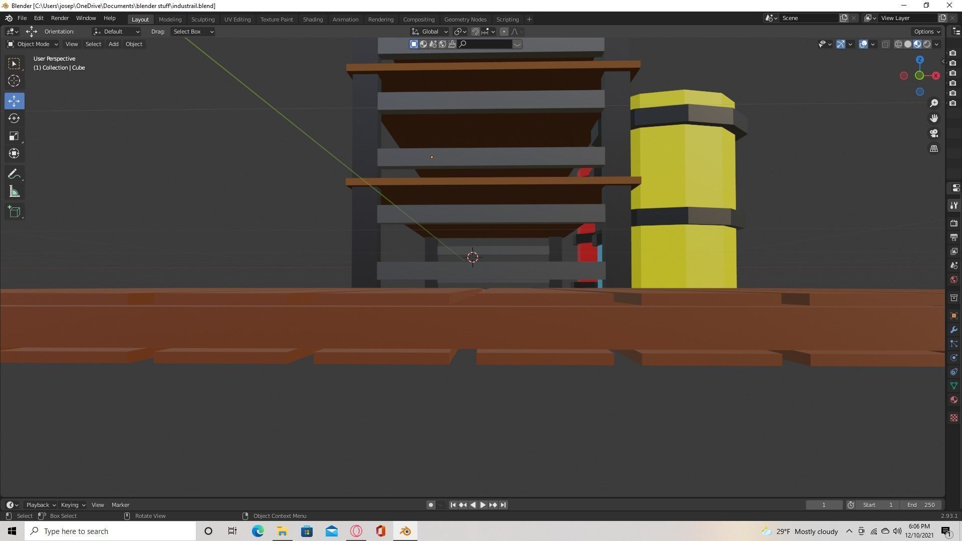Industrial shelf Low-poly 3D model_2