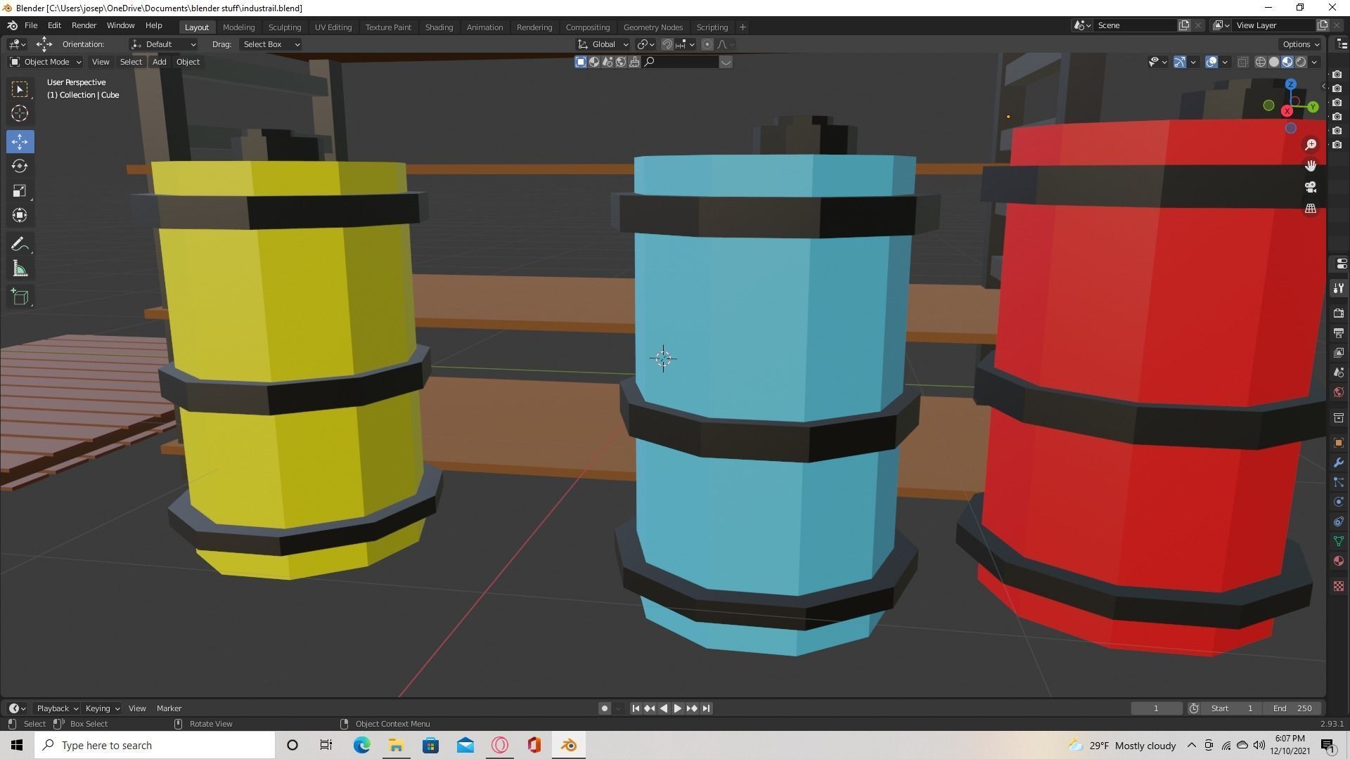 Industrial shelf Low-poly 3D model_3