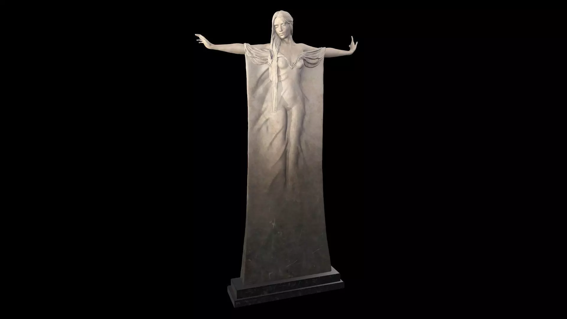 Ophelia statue of person 3D model_0