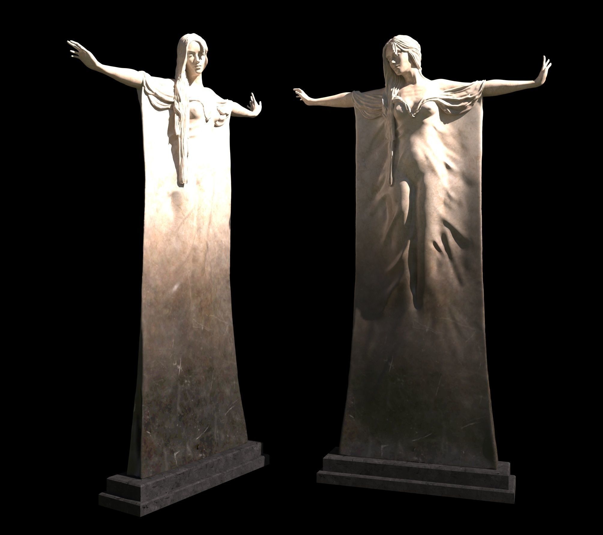 Ophelia statue of person 3D model_8