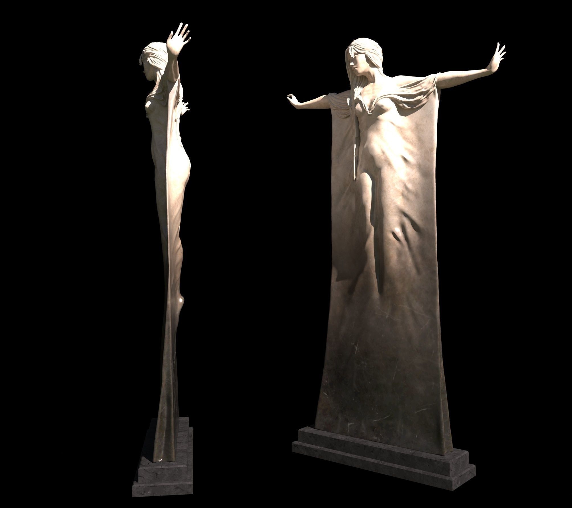Ophelia statue of person 3D model_10