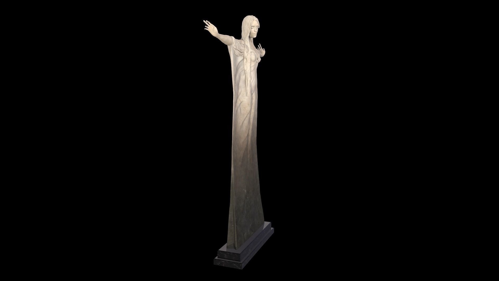 Ophelia statue of person 3D model_6