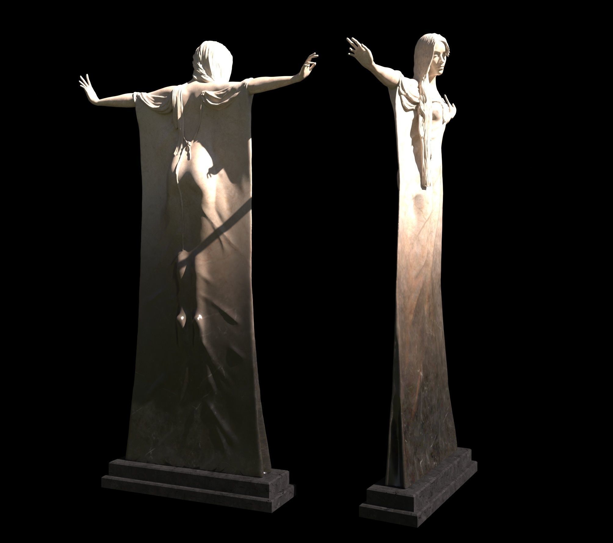 Ophelia statue of person 3D model_9