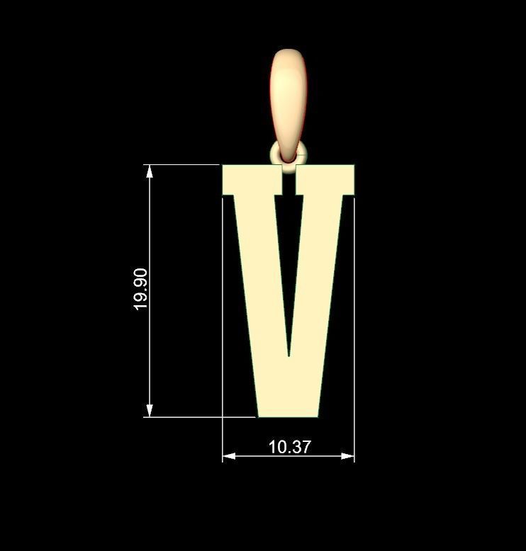 Initial Letters Pendant Gravtrac V 3D print model_4